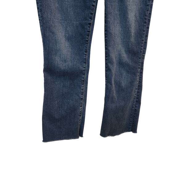 Madewell Blue Denim Button Fly Mid Rise Cropped Cali Demi Bootcut Jeans Size 27 - Picture 4 of 7